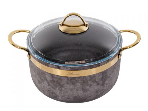 Набор из 4 предметов Brioni "Royal Stone Sandstone gold" (кастрюля 18 см, 2,5 л/ кастрюля 24 см, 5 л
