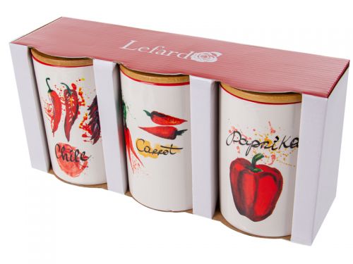 Набор банок для сипучих продуктов из 3-х шт "Hot vegetables" 1000мл 10x15см