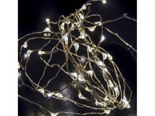 Гирлянда 5м, белый теплый свет, 100 micro led, наружная