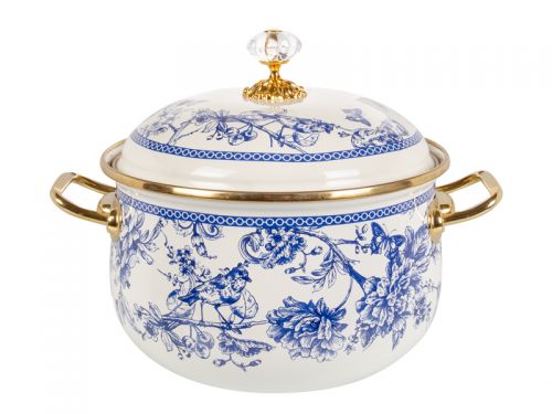 Кастрюля эмалированная "Butterfly" elmani с крышкой 3,8л 20см