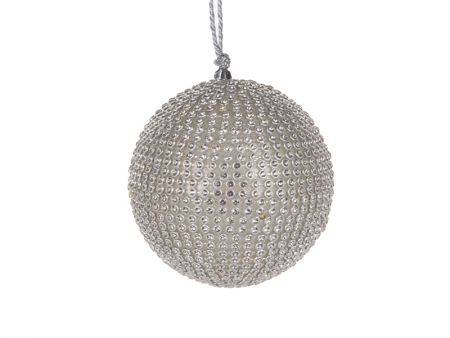 Украшение декоративное шар серебро 8см