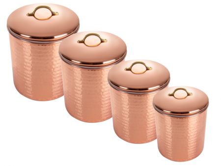 Набор банок для хранения сипучих продуктов из 4 шт (20см, 18см, 16см, 12см) нерж. сталь