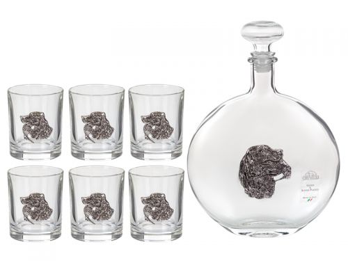 Набор для водки штоф и 6 рюмок собака