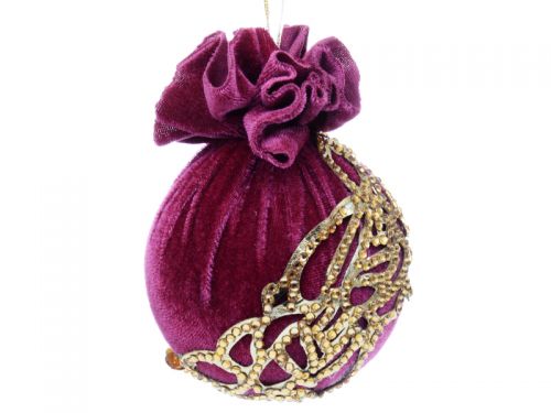 Елочный шар с золотым украшением 