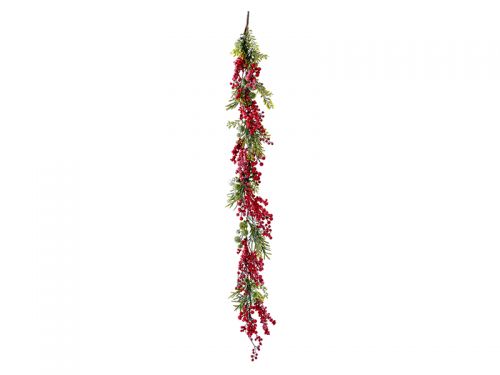 Гирлянда 150см с красными заснеженными ягодами