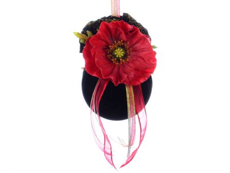 Елочный шар ø 12 см с маком 