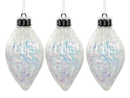 Набор елочных украшений из 3 штук  12 см (пластик)