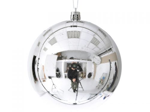 Набор из 4-х шаров серебро пластик, 10см