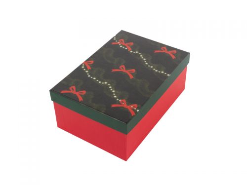 Подарочная коробка прямоугольная новогодняя 19,5х12х6,5 см.
