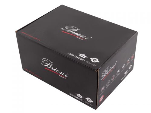 Кастрюля Brioni антипригарная "Royal Stone Ti̇gereye Gold" 18 см, 2,5 л., 3,5 мм толщ.