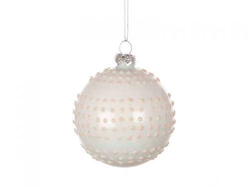 Игрушка елочная "Праздник" 7см белая