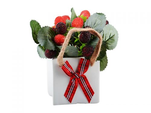 Цветы искусственные в кашпо 14х7см