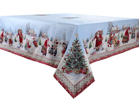 Скатерть гобеленовая новогодняя с люрексом 