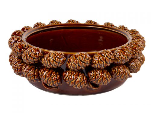 Кашпо "Шишки" 30х30х10 см коричневая (керамика)