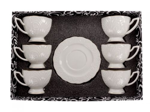 Чайный набор 12 предметов 220мл с золотом