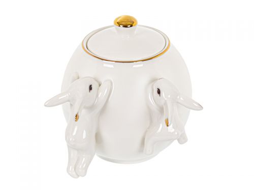 Декоративная баночка для сыпучих "Кролики" 15см