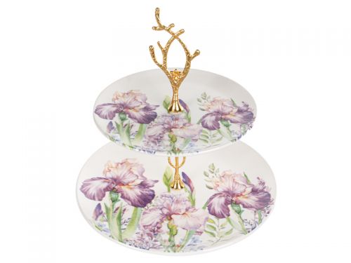 Блюдо двухярусное "Ирисы" 19см и 26см