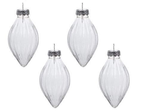 Набор елочных украшений из 4 штук 8 см (пластик)