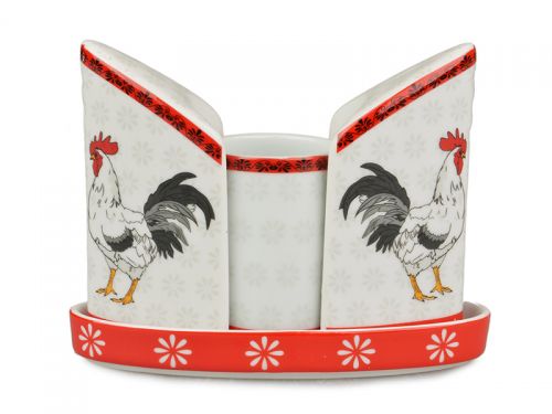 Набор для специй 3 предмета и подставка для зубочисток 10см