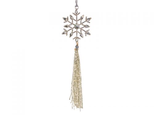 Украшение декоративное 8 см серебро + 15см