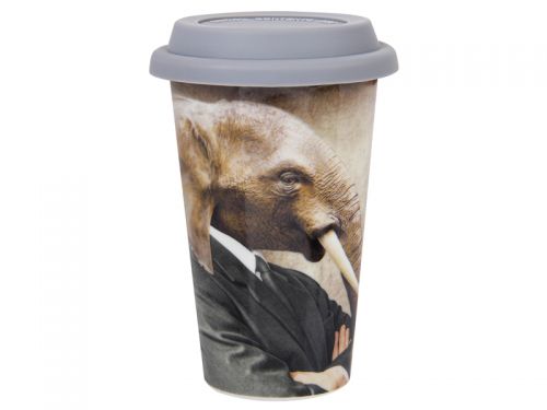 Кружка с силиконовой крышкой "Слон" 350 мл