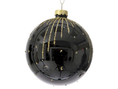 Набор из 6-ти елочных шаров черный 8см