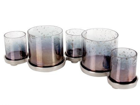 Подсвечник на 5 свечей со стеклом