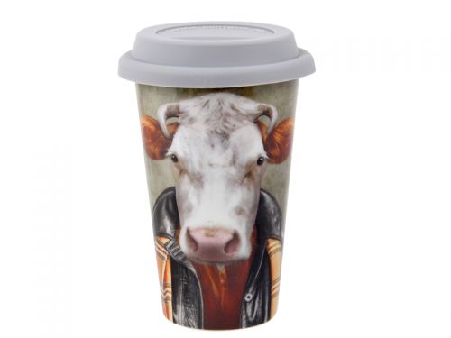 Кружка с силиконовой крышкой "Бык" 400 мл