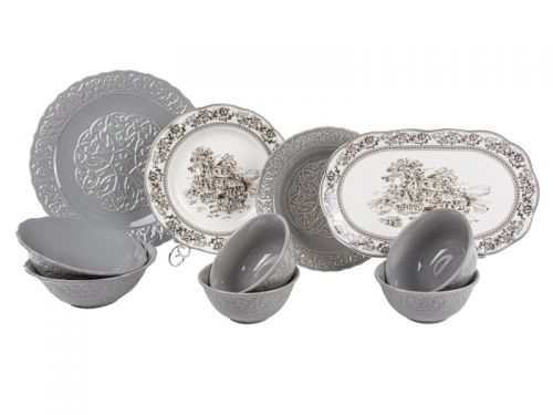 Столовый набор 10 предметов "Винтаж" ( 4 салатника 12 см, 2 салатника 16,5 см, тарелка 20 см, тарелк