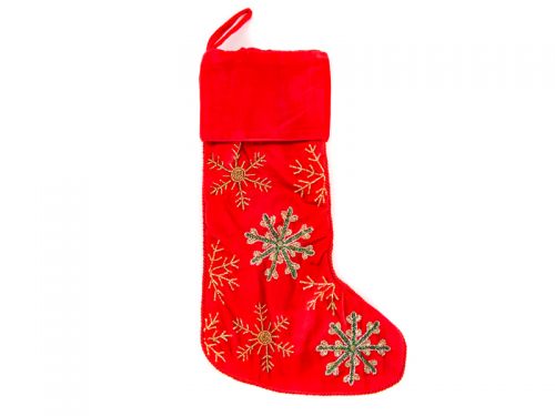 Рождественский сапог для подарков с вышивкой 25x50см