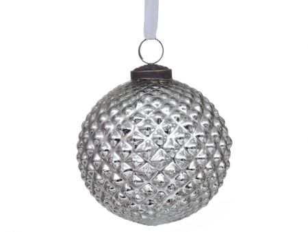 Елочная игрушка 10см серебро