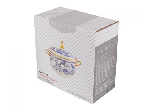 Кастрюля эмалированная "Butterfly" elmani с крышкой 2,1л 16см