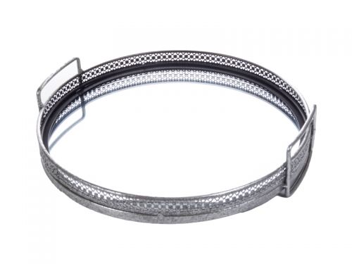 Поднос 41х40х7,5 см (металл/стекло)