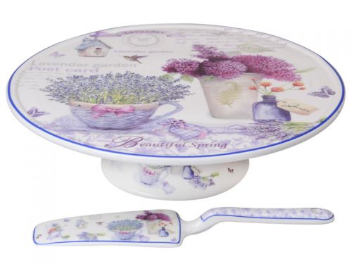 Тортовница с лопаткой "Лаванда" 27 см