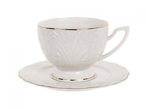 Чайный набор 12 предметов 220мл с золотом