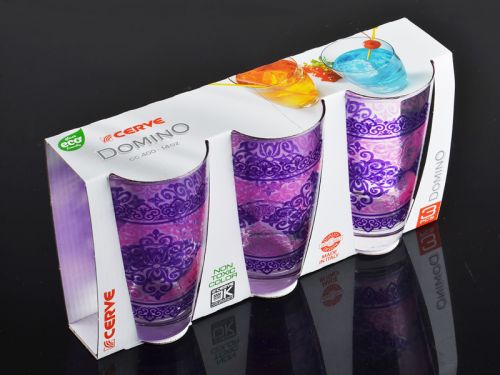 Набор стаканов "Шарм фуксия" 3шт 400мл