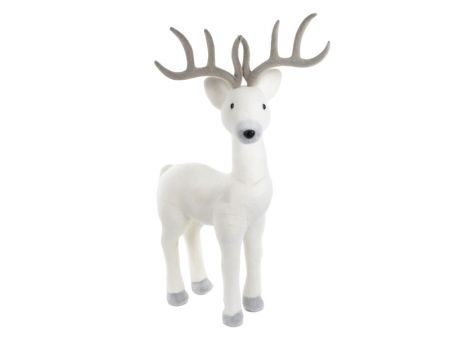 Фигурка Олень 80 см белый (пластик)