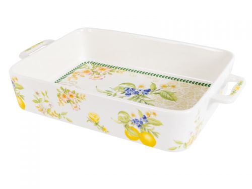 Блюдо прямоугольное с ручками "Лимон" 32,6х19х6 см