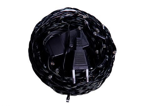 Гірлянда нитка 220 LED 22м чорний провід жовтий (від мережі)