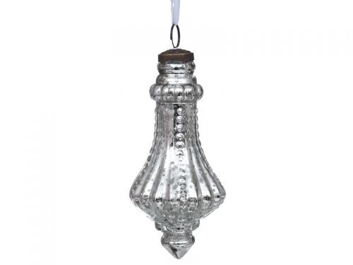 Елочная игрушка 15см серебро