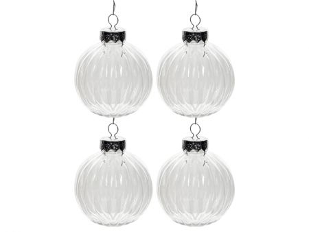 Набор елочных украшений из 4 штук 8 см (пластик)