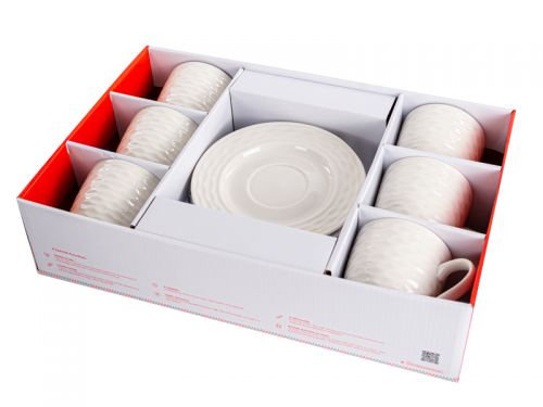 Чайный набор 12 предметов 220мл "Волна" без золота