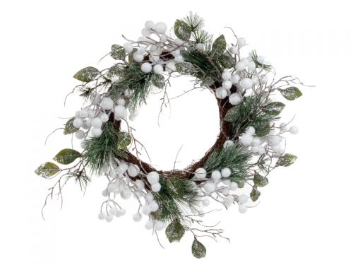 Декоративный венок 40 см белый (пластик)