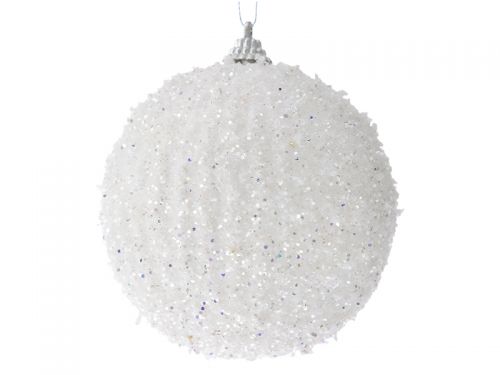 Набор из 3-х шаров белый с глиттером, 10см