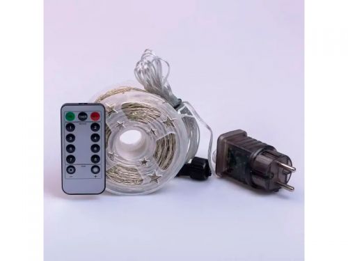 Гірлянда декоративна Роса 100м біла нитка біла (з пультом від мережі)