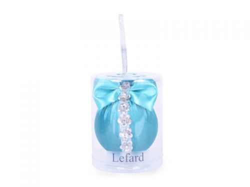 Елочный шар с цветами "Бирюзовая подвеска" 8см