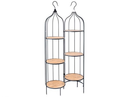 Клетка металлическая с деревянными полками 42x42x192см