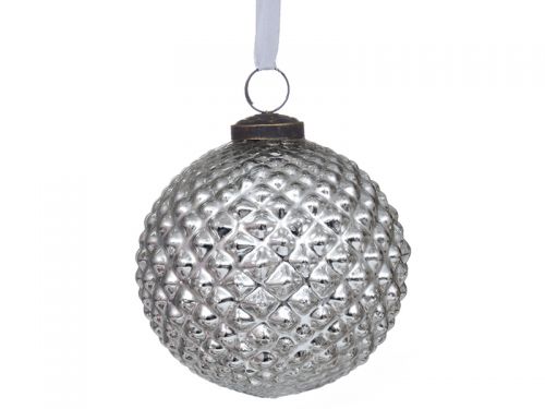 Елочная игрушка 10см серебро