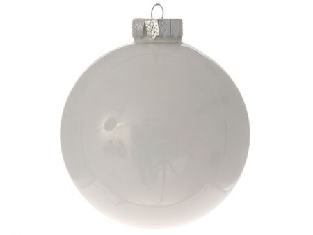 Набор из 8-ти елочных шаров 6см белый