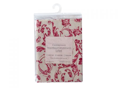 Скатерть водоотталкивающая "Ornamental" бордо 140х240см